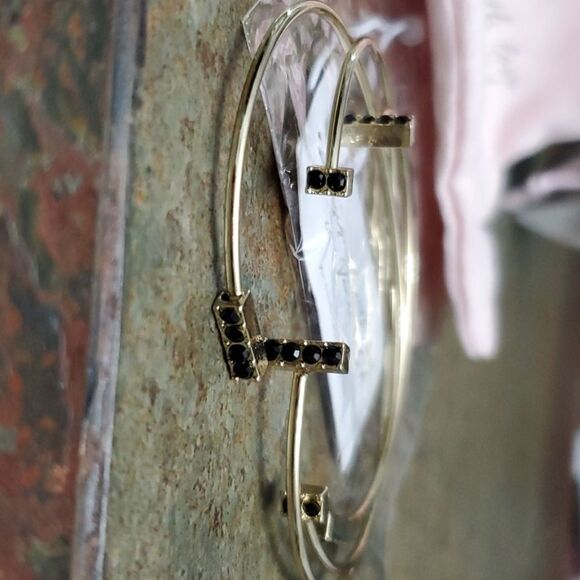 Pave Cuff bracelets 14K Gold & Black by Jules Smith Designs Venice Beach CA NEW - Picture 9 of 12